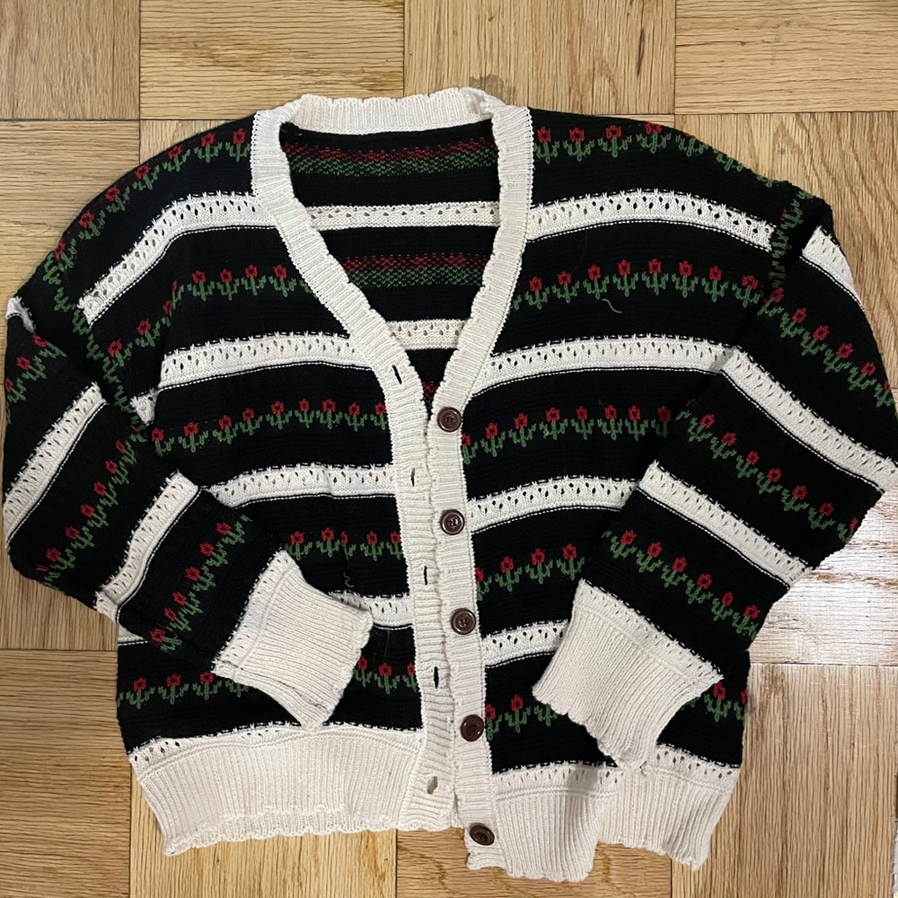 Floral knit cardigan